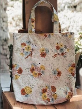 Handmade Floral Tote Bag | Cottagecore Canvas Bag | Everyday Shoulder Tote
